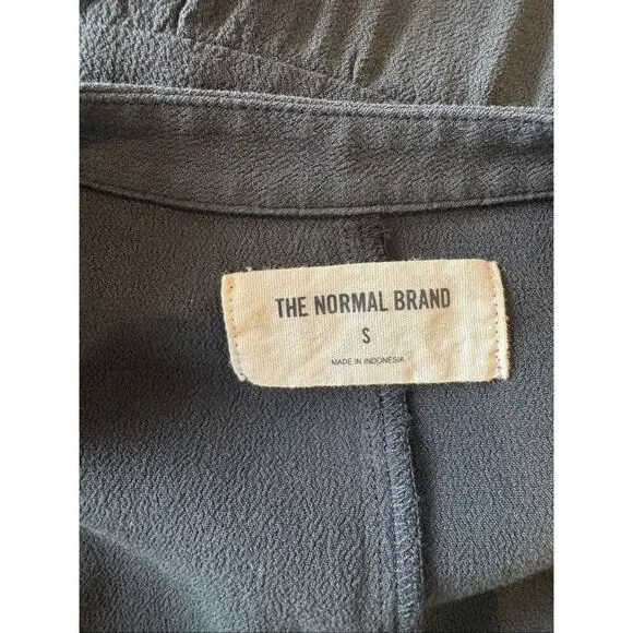 The Normal Brand Washed Black Mini Dress Small Minimalist LBD Quiet Luxury - Picture 6 of 7